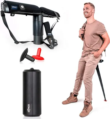 Produktbild von Sitpack 2.0 Teleskophocker - Faltbarer Campinghocker Sitzstock Black