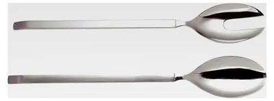Produktbild von Salatbesteck aus Edelstahl, glänzend poliert, mit mattiertem Griff, 30 cm
