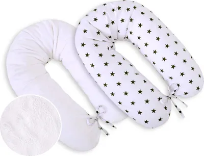 Immagine prodotto di Cuscino di gravidanza bifacciale più lungo - Stelle nere