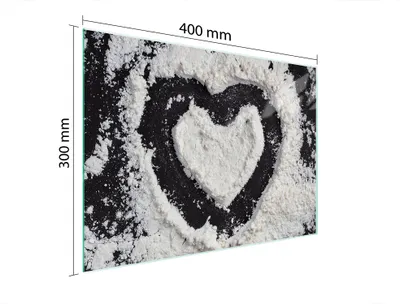 Produktbild von Schneidebrett Herdabdeckplatte Multiglasschneidplatte 40x30 cm Herz Schwarz