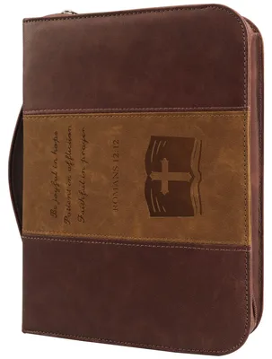 Produktbild von Bibelhülle groß, Kunstleder vintage braun, mit Reißverschluss und Handgriff, für Bibeln