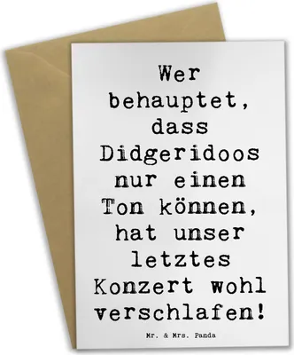 Produktbild von Mr. & Mrs. Panda valentinstagskarte Spruch Didgeridoo Konzert - Weiß - Geschenk, traditionell, Kultur, Lernen, Beileidskarte, Australien, Musiker, einladungskarten, Musik