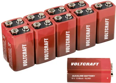 Produktbild von VOLTCRAFT 6LR61 9 V Block-Batterie Alkali-Mangan 550 mAh 9 V 10 St.