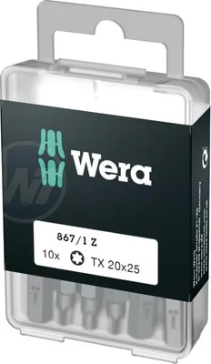 Produktbild von Bit T20 - 25mm, WERA - 10 Stück / Blister - Packung mit 1
