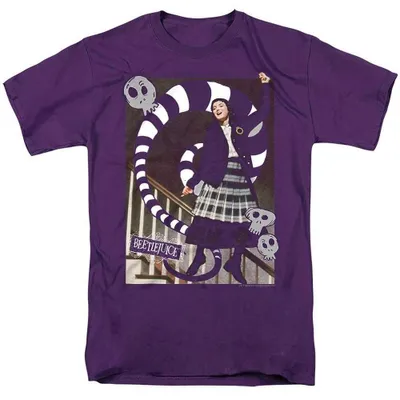 Obrázok produktu pre Tričko s motívom filmu Beetlejuice – "Shake Shake Shake", uni, pre pánov/dámy, model TV37202 (veľkosť 3XL), fialové