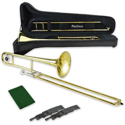 Bb-Zugposaune für Anfänger, 20 cm Schallbecher, mit Tasche und 12C-Mundstück