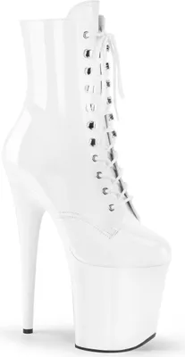 Zdjęcie produktu dla Botki damskie FLAMINGO-1020 marki Pleaser, biały połysk , EU 41, US 11