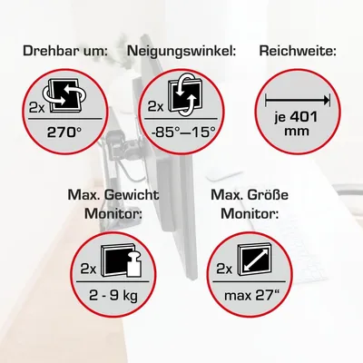 Image de NOVUS Monitorarm Vantage Office Duo 028-0002