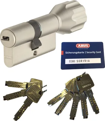 Produktbild von ABUS EC660 Knaufzylinder Länge Z50/K40mm (c=90mm) mit Sicherungskarte und 8 Schlüssel, SKG** Bohrschutz