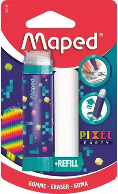Image de Maped Gomme PIXEL PARTY + Gomme de rechange Blister format rouge à lèvres