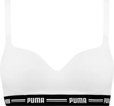 Produktbild von PUMA Damen Padded Top Bra Bustier, Farbe:Weiß, Artikel:-300 white, Wäschegröße:M