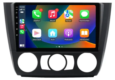 Zdjęcie produktu dla Radio samochodowe Android 9 cali 64 GB do BMW serii 1 E81 E82 E87 E88 (2004–2013) z CarPlay i Android Auto Navigation oraz Bluetooth – ręczna klimatyzacja