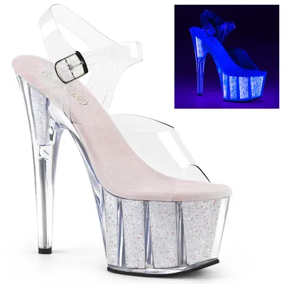 Produktbild von ADORE-708UVG Damen Sandale von Pleaser, Transparent EU 35, US 5