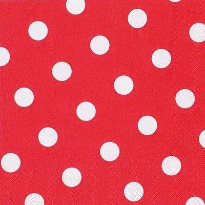 Produktbild von Servietten, 3-lagig 1/4-Falz 40 cm x 40 cm rot "Dots"