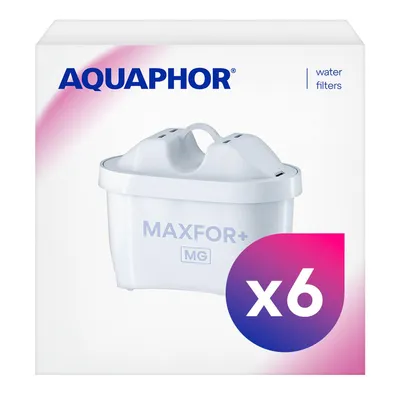 Produktbild von AQUAPHOR MAXPHOR+ MG Filterkartusche Trinkwasserfilter 6er Pack mit AQUALEN und Magnesium + für Tischwasserfilter