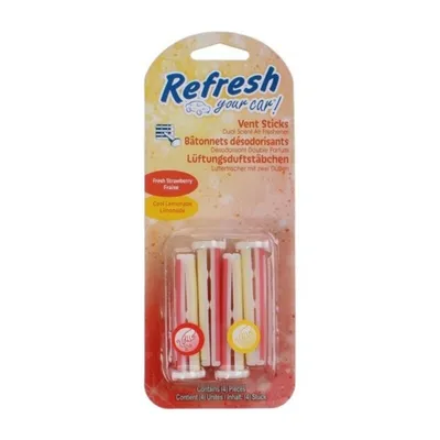 Produktbild von Refresh Your Car Auto Vent Sticks - Fresh Strawberry & Cool Lemonade (4 Stück)