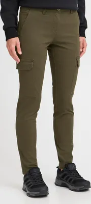 Produktbild von OXMO OXPaler Damen Hose Cargohose mit Eingrifftaschen Cargotaschen Gürtelschlaufen Label-Details Baumwollmischung Slim fit