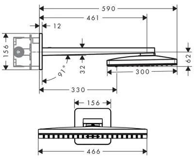 Imagen del producto de Kopfbrause SHOWERSOLUTIONS 460/300, 3 chorros, cromo