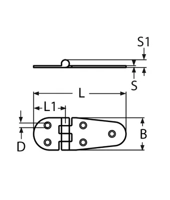 Produktbild von Scharnier, 110x38mm, Edelstahl A2