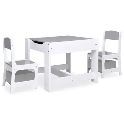 Obrázek produktu pro Dětský stůl se 2 židlemi bílý MDF