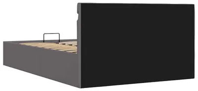Imagen del producto de Cama con cajón y luces LED, color gris, tapizada en cuero sintético, 140x200 cm. (Marca: vidaXL)