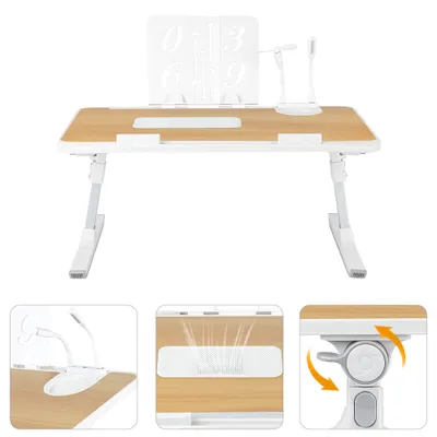 Image de Table pour ordinateur portable Table pour ordinateur portable avec ventilateur de refroidissement réglable en hauteur 22-40 cm Dimensions 40 x 60cm