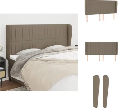 Produktbild von vidaXL Kopfteil mit Ohren Taupe 183x23x118/128 cm Stoff -  Kopf- & Fußenden