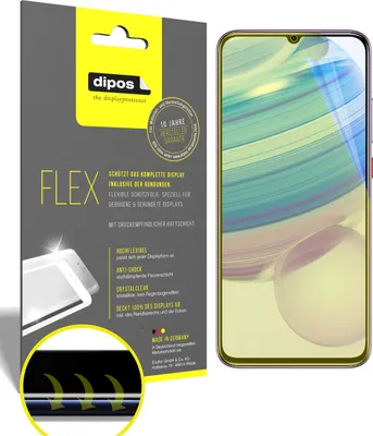 Zdjęcie produktu dla 2x folia ochronna dla Xiaomi Redmi 10X Pro, 100% pokrycie ekranu, Dipos Flex