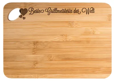 Produktbild von Mr. & Mrs. Panda Frühstücksbrettchen Grillmeisterin - Transparent - Geschenk, Holzbrett, Steak, am Grill, Bratwurst, holzschneidebrett, Schneidebrett, Brett, Grillen