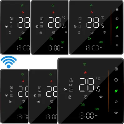 Zdjęcie produktu dla 6X WiFi Cyfrowy termostat pokojowy LCD Termostat do ogrzewania podłogowego 5A Tygodniowy programowalny termostat ścienny Obsługa aplikacji mobilnej / sterowania głosowego Kompatybilny z Alexa / Google
