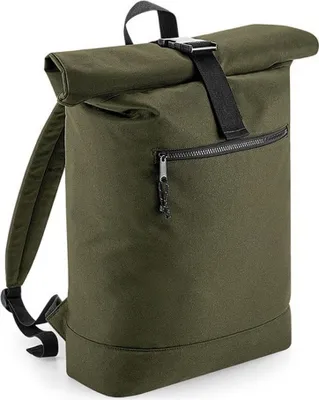 Immagine prodotto di Bagbase - Zaino, con parte superiore arrotolata, riciclato RW7779 (taglia unica) (verde militare)