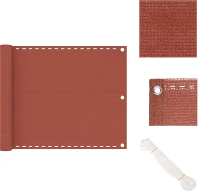Obrázek produktu pro vidaXL Balkonová zástěna terakota červená 75x400 cm HDPE - Slunečníky a slunečníky