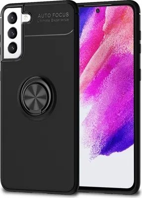 Produktbild von NALIA Matt-Schwarze Ringhülle für Samsung Galaxy S21 FE Schwarz