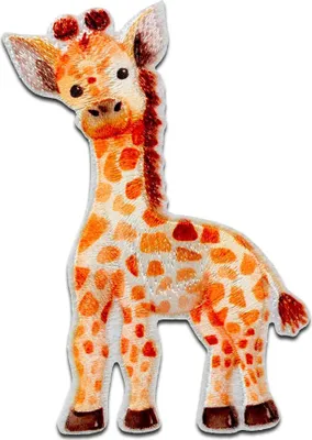 Produktbild von Giraffe - Aufnäher, Bügelbild, Aufbügler, Applikationen, Patches, Flicken, zum aufbügeln, Größe: 7,4 x 4,5 cm