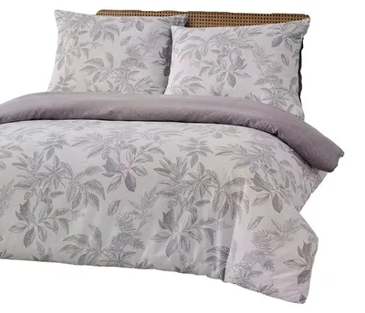 Image de Parure de lit, drap en satin, qualité supérieure, dimensions 200x220, couleur gris Alden