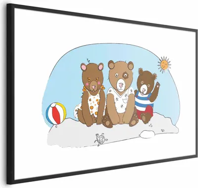 Produktbild von Posterpapier Poster - Bears on the Beach 60x40 cm Für Kinder e-A-0108-ao-a