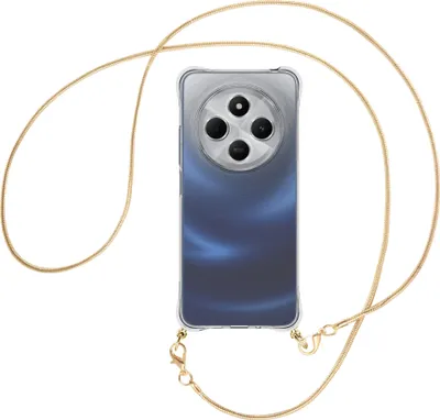 Produktbild von Handykette Backcover-Schutzhülle mit Band (Metall goldfarben) für Xiaomi Redmi 14C 4G - goldfarbene Snake-Kette