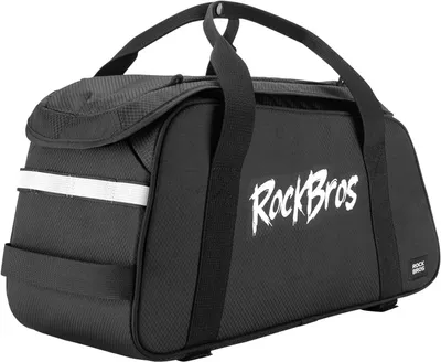 Produktbild von ROCKBROS 3in1 Gepäckträgertasche 10,5L Mit Regenhülle Helmnetz Als Rucksack Für Rennrad MTB Gravel Schwarz