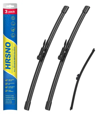 Productafbeelding van HRSNO ruitenwissers: 61 cm + 55,9 cm, met een set achterruitenwissers van 38,1 cm