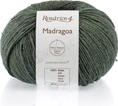 Produktbild von Rosarios 4 Madragoa Seidegarn Dunkelgrün 50g - Weich & Perfekt für Sommerprojekte