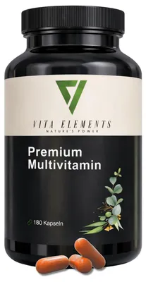 Obrázok produktu pre Vita Elements Multivitamínový Komplex 180 Kapsúl 21 Vitálnych Látok Imunita Výživový Doplnok