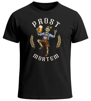 Produktbild von Herren T-Shirt - Design Skelett mit Bier Fun-Shirt Moonworks®, KI-generiertes Bild