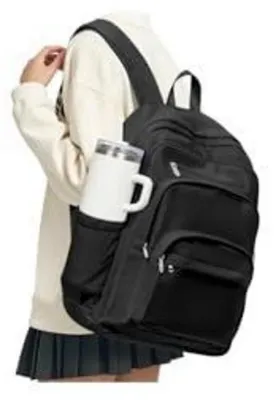 Immagine prodotto di Zaino per studenti adolescenti, modello zaino scolastico, colore nero, dimensioni 48x32x17 cm, capacità 29 litri, con scomparto per laptop