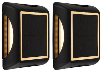 Immagine prodotto di set di 2 faretti solari da pavimento a LED, a parete, IP65, interruttore a pulsante, L 14 cm