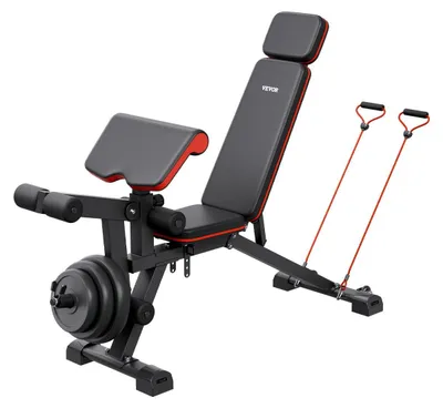 Produktbild von VEVOR Gewichtsbänke, 1200lbs Schwerlast-Stabile Gewichtsbänke für das Ganzkörpertraining, verstellbare Übungsbank für das Heimtraining, Flachbank mit schnellem Falten und schneller Einstellung, 800 lbs-363 kg