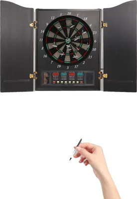 Produktbild von Elektronisches Dartboard, 27 Spieltypen, Wandmontiertes LED-Display, schwarz