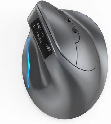 Image de Souris Bluetooth sans fil ergonomique avec écran LED, 3200 dpi, 3 modes (BT 5.0/3.0 + 2,4 GHz), rechargeable, pour ordinateurs portables, PC et tablettes