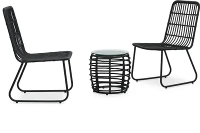 Obrázek produktu pro The Living Store 3-tlg. Bistro-set Poly Rattan Schwarz