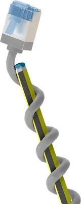 Produktbild von Ultraflexibles CAT 6A Patchkabel, slim, U/FTP, grau extrakurze Stecker, reiner Kupferleiter (CU), LSZH, TPE-Mantel, AWG 32