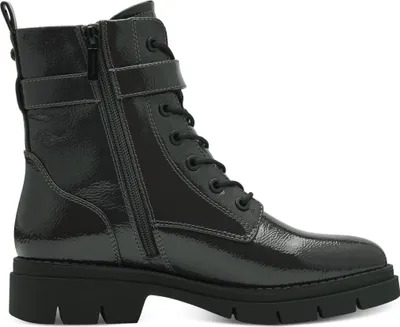 Produktbild von Tamaris Damen Stiefelette Schnürboots Reißverschluss Lack Zierschnalle 1-25289-41, Größe:39 EU, Farbe:Grün